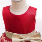 Polo Dress Beige Bow Belt Wave Dress Sequin Princess Girl Dress My First