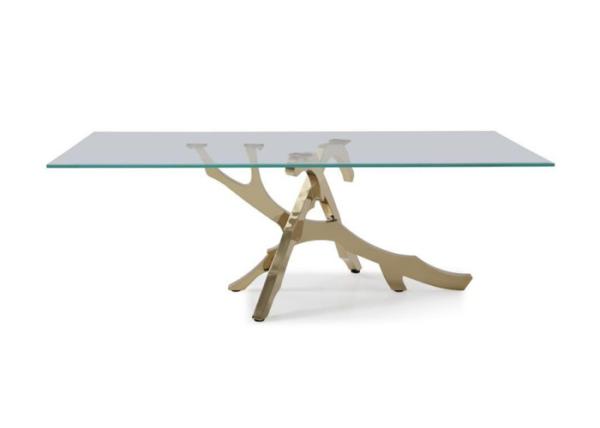 Special Design Stainless Steel Glass Table , Stainless Steel Dining Table CE