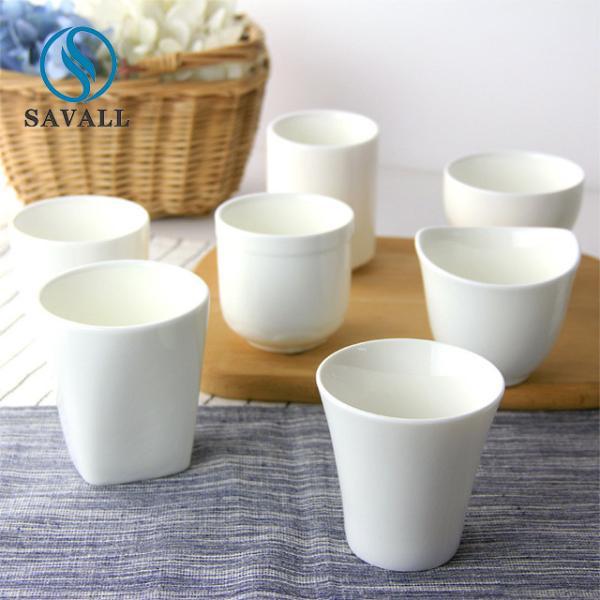 Buy cheap Coastal White Porcelain Tea Cups Porcelain Cups And Saucers FDA EU from wholesalers