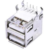 Buy cheap USB connector 2.0 a type 2 ports female right angel through hole for pcb type product
