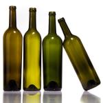 750 Ml Clear Antique Green Bordeaux Glass Wine Bottles with Super Flint Glass