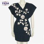 Latest african bazin hand embroidery design party swing dinner dresses vintage