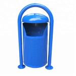 Environmentally Friendly 32 Gallon Trash Can For Garbage Perforated Steel