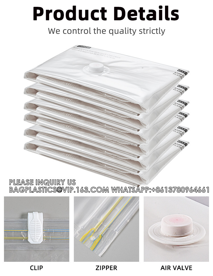 Clothing Vacuum Compression Bag With Hand Pump Space Saver Storage Pouch Travel Storage Bags