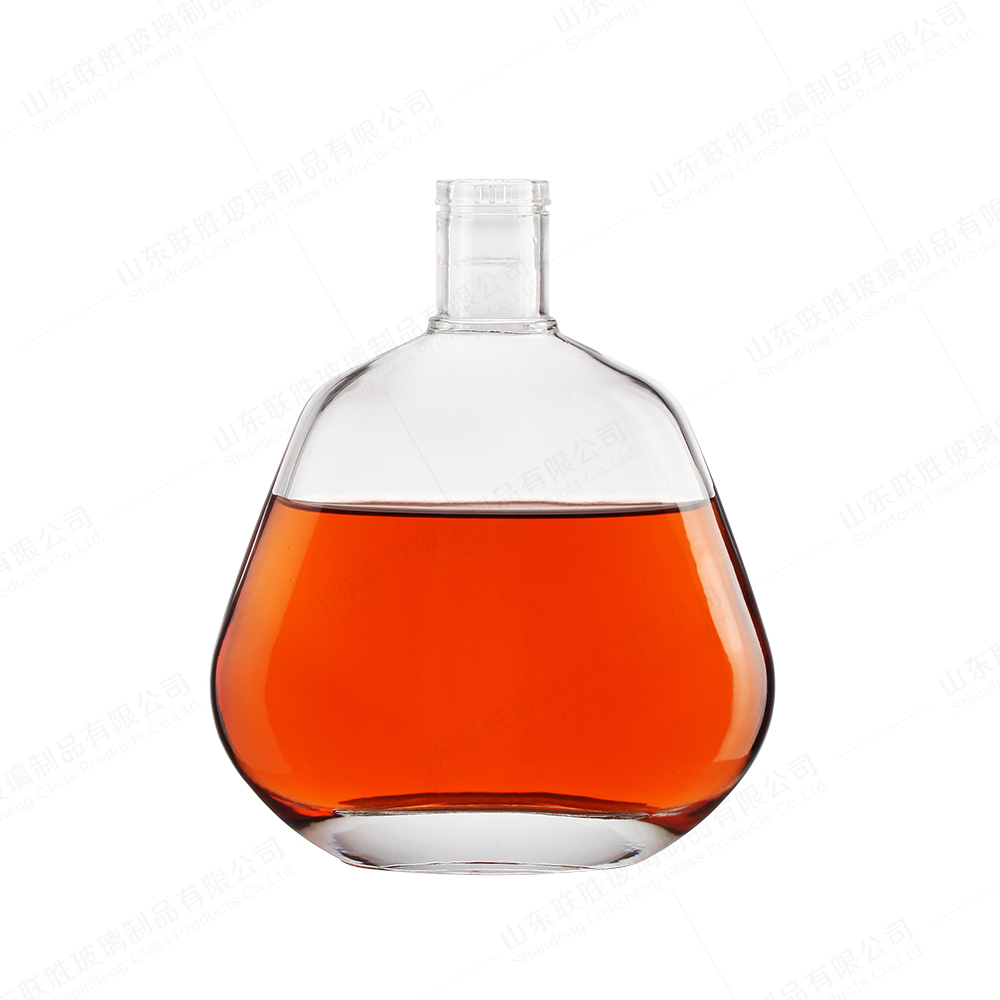 750ml 1000ml Clear Glass Collar Material Vodka XO Bottle with Crystal Color Printing