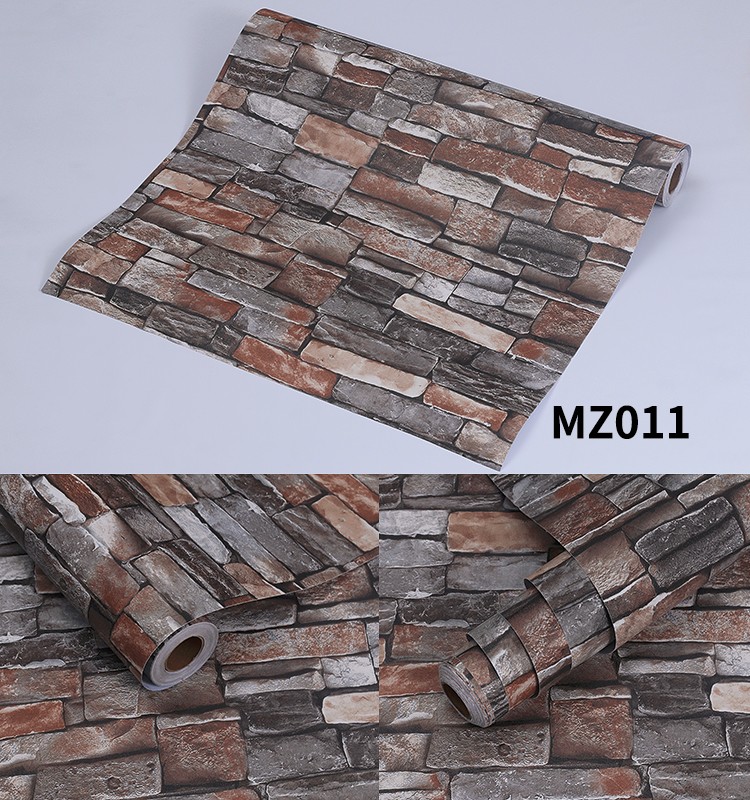 Customizable 3D Embossed Brick Wallpaper OEM 3D Brick Wall Stickers Waterproof