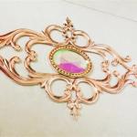 Golden pink double pane glass inserts flowers decorative double glazing glass