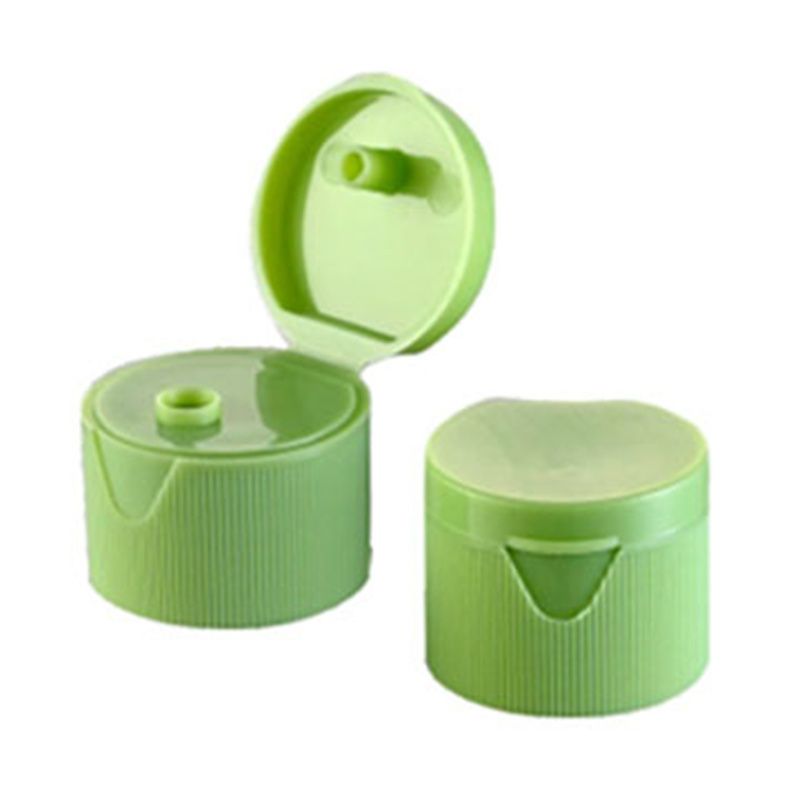 24410 Plastic Ribbed Lid Plastic Flip Top Cap with Bottle