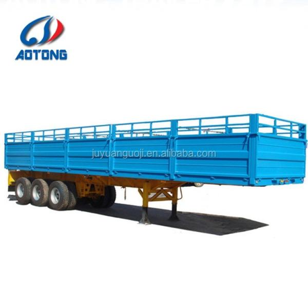 Buy cheap Tri-angle 50tons drop side wall bulk cargo transporting sidewall semi trailer truck from wholesalers