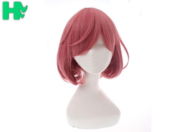 Buy cheap Short Pink Synthetic Cosplay Wigs 14 Inch Straight Heat Resistant from wholesalers