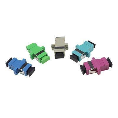 Buy cheap Blue SC UPC SX Fibre Optic Adaptor With Flange Black Dust Cap from wholesalers