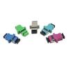 Buy cheap Blue SC UPC SX Fibre Optic Adaptor With Flange Black Dust Cap from wholesalers
