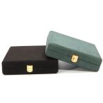 Green Microfiber Leather Jewelry Storage Box for Pearl Necklace 20*23*5cm