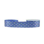 Decoration Printed Satin Ribbon With Glitter Blue Color 19mm Width Snag Free