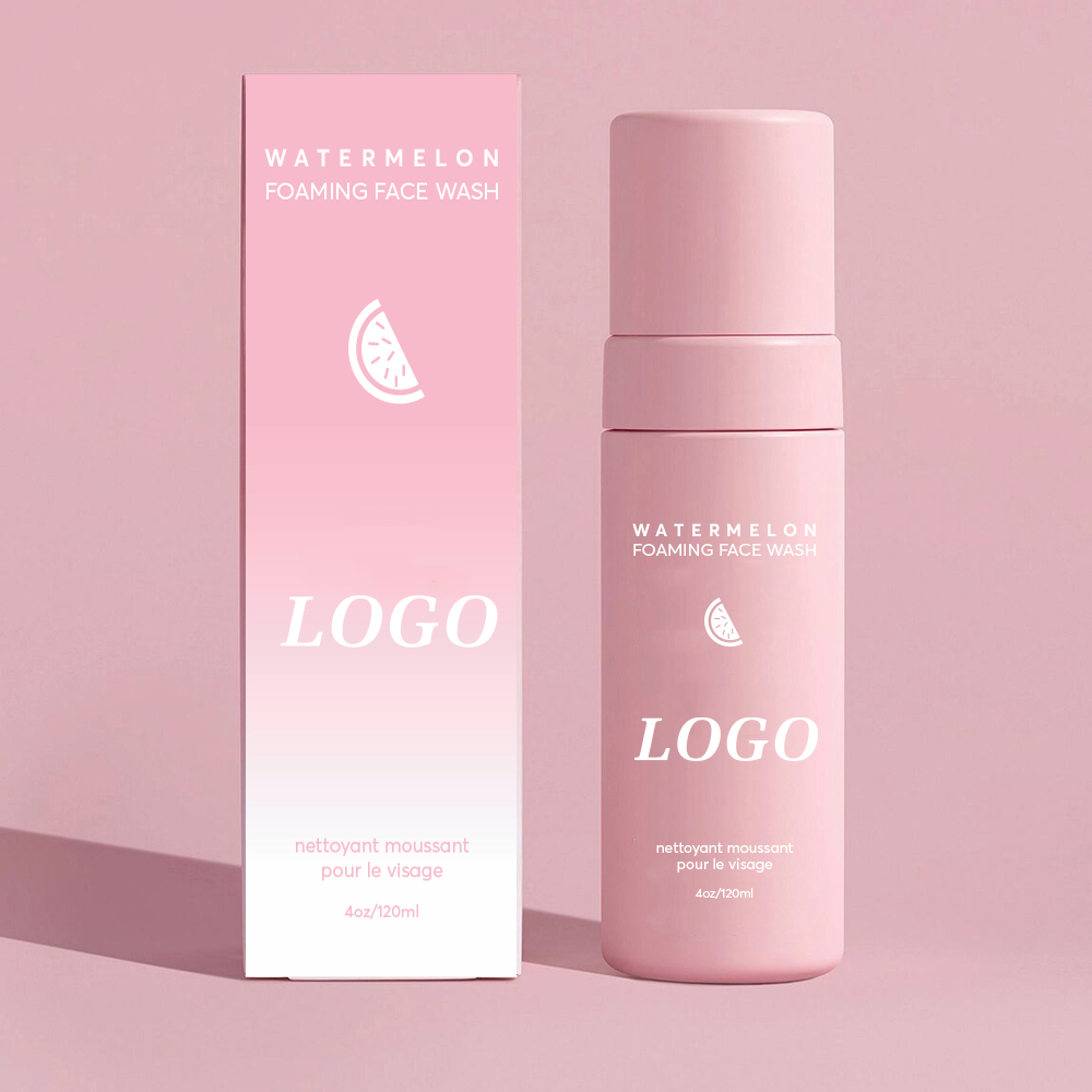 Private Label Organic Natural Anti Acid Cleansing Korean Watermelon Glycerin Face Wash Facial Foam Cleanser