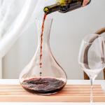 Modern Clear Glass Crystal Wine Decanter 1700ml 60oz Lead Free Mouth Blown