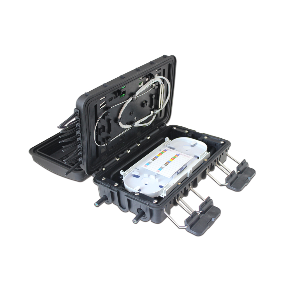 1x8 Aerial 24 Core Fiber Optic Splice Closure Connection Box For Steel Tube Splitter