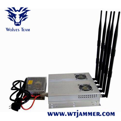 Buy cheap GSM CDMA 3G WIFI 5 Antenna 60m 25W Indoor Signal Jammer from wholesalers