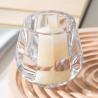 Buy cheap 3 Inch Clear Faceted Round Glass Votive Candle Holders Machine Pressed from wholesalers