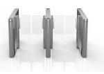 Biometric Vertical Turnstile Gate SS304 Case Transparent Acrylic Arm