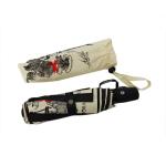 Black And Yellow Cute Auto Close Umbrella Red Bowknot Windproof 21 Inches