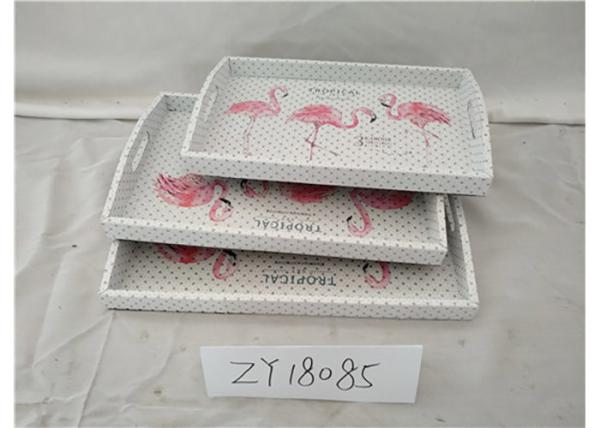 Buy cheap Flower Theme Floral PU Surface Wooden Food Tray from wholesalers