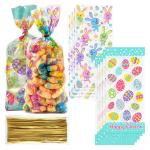 Easter Bunny Printed Plastic Cellophane Treat Bags For Desserts Packing
