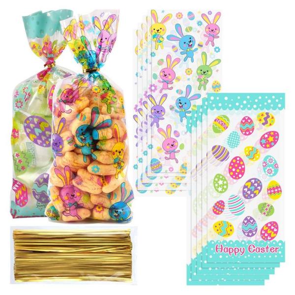 Buy cheap Clear Plastic Packaging Treat Bags With Resurrected Egg / Easter Bunny Print from wholesalers