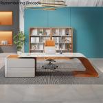 Office Furniture Luxury Design Glossy Executive Desk with L Shape and Long Size