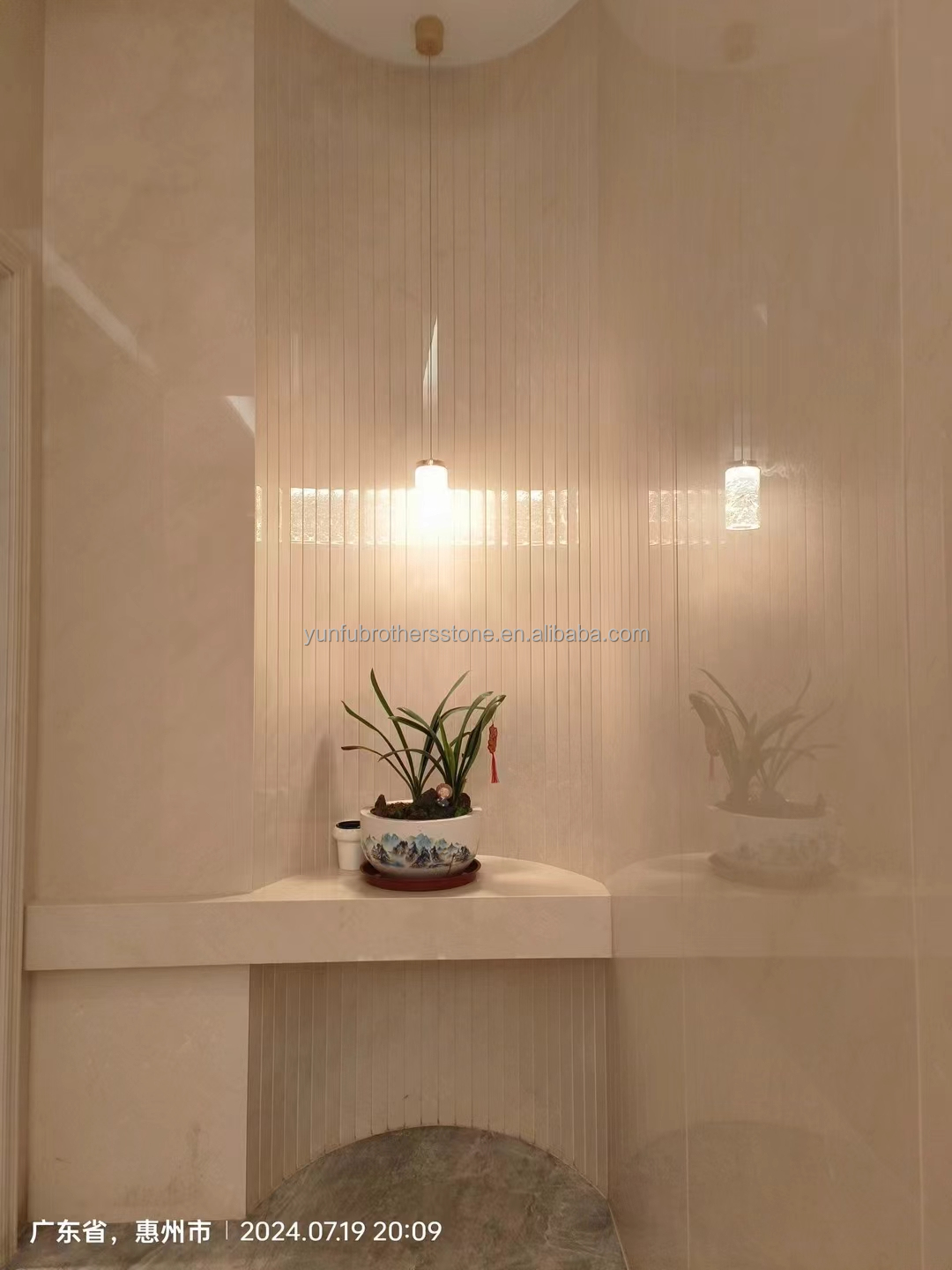Calcite Marble Polished Bianco Botticino for High End Shanna Beige Wall Panel Design