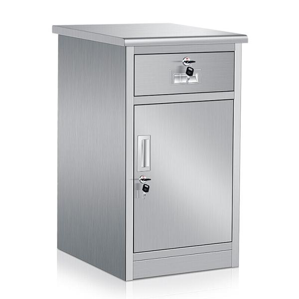 Buy cheap 450MM Hospital Patient Bedside Locker Dining Table Cabinet Light Green Odm from wholesalers