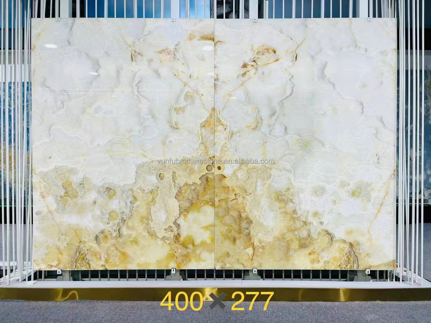 Cut-To-Size Polished Luxury Translucent White Onyx Marble Slab for Villa Wall Art Panel