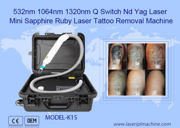 532nm 1064nm 1320nm Q Switch Nd Yag Mini Sapphire Ruby Laser Tattoo Removal