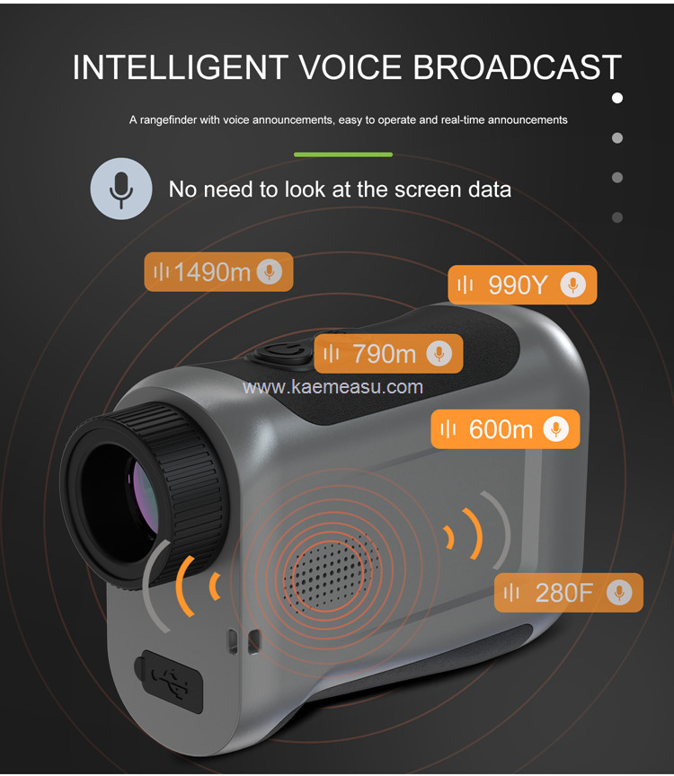 kaemeasu Voice Broadcast Golf Rangefinder Laser Range Finder Telescope With LCD Touch Screen J600