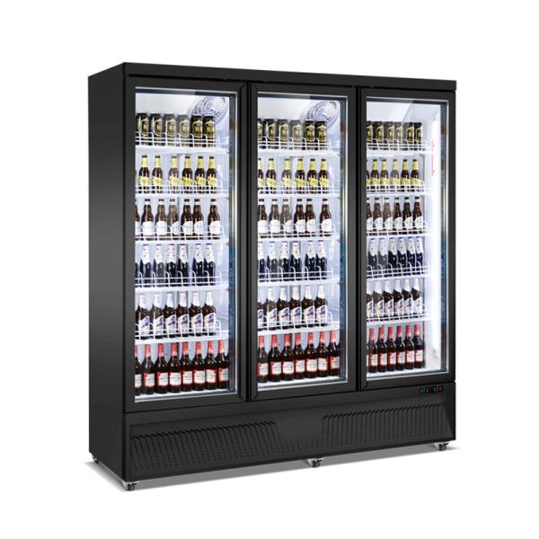 Commercial Supermarket Chiller Glass Door Upright Display Refrigerator And