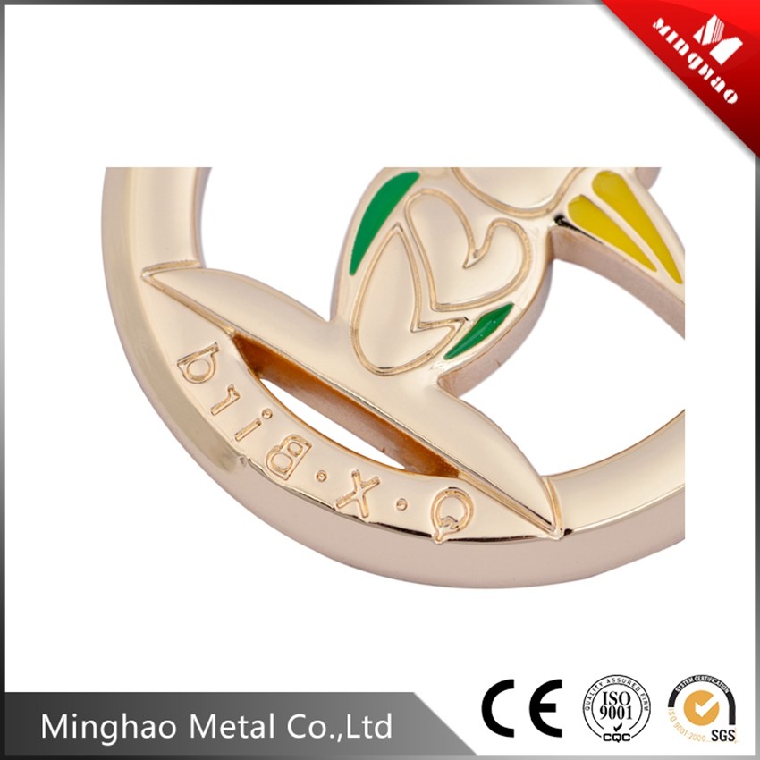 Handbag metal 8.89*43.87mm Light gold woodpecker logo tag for bag parts