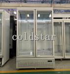 Display refrigerator freezer 1000L double glass doors drink cooler fridge