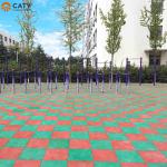 Green Outdoor Playground Rubber Floor Tiles 1000x1000mm UV Resistant