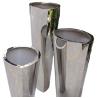 Buy cheap High and big mirror flower pots stainless steel silver planter from wholesalers