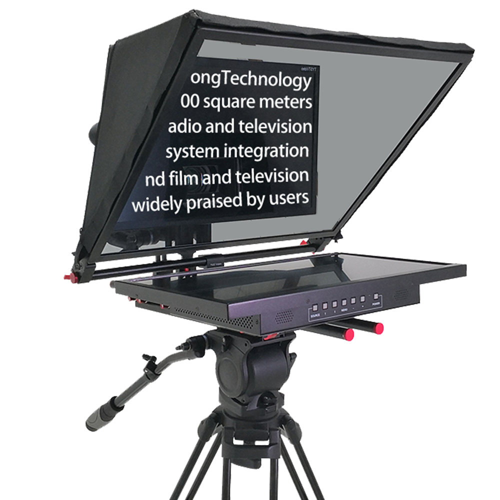 TS-T110/24D 24inch Dual Screen Live Broadcasting Self-Check Screen Caster PTZ Tripod Wireless Remoter Teleprompter