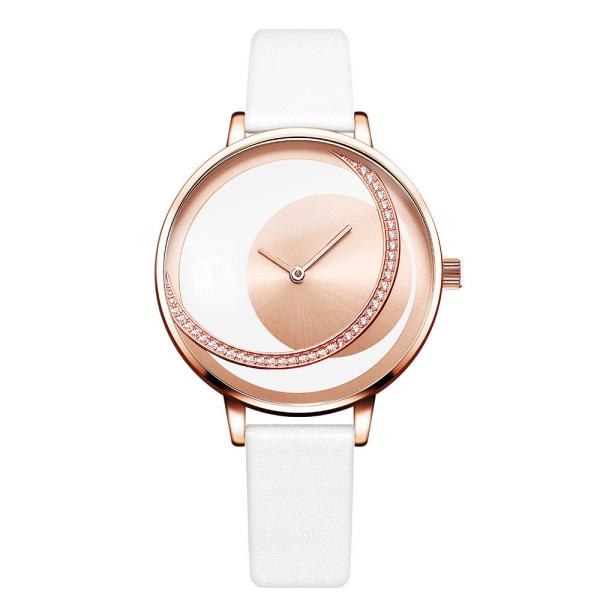 Buy cheap 14mm Strap Quartz Battery Wristwatches Leather Diamond Encrusted Mesh Strap Watch from wholesalers