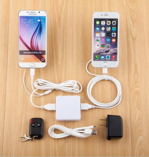 COMER Acrylic Display Mobile shop Security Devices Multiple Ports Anti Theft