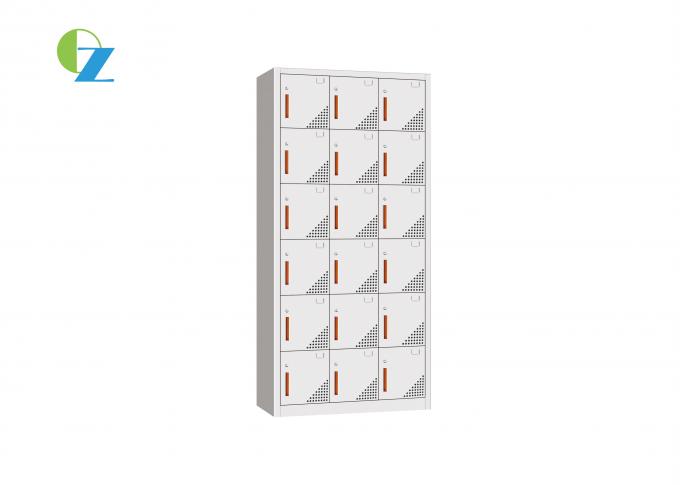 18 Door Steel Office Lockers , Multiple Locker Cabinet Customized Color 0