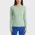 Ladies Long Sleeve Jacquard Horse Riding Tops Round Neck Sports T - Shirt