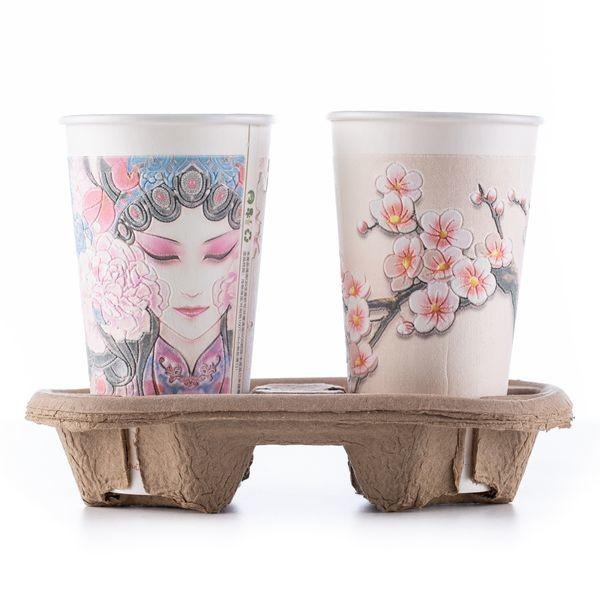 Buy cheap Disposable Take Away Coffee Cup Carrier Paper Pulp For 2 Cups 4 Cups Stable from wholesalers