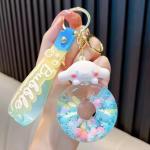 Donut Liquid Quicksand Keychain Kuromi Melody Kitty Cinnamoroll Kawaii