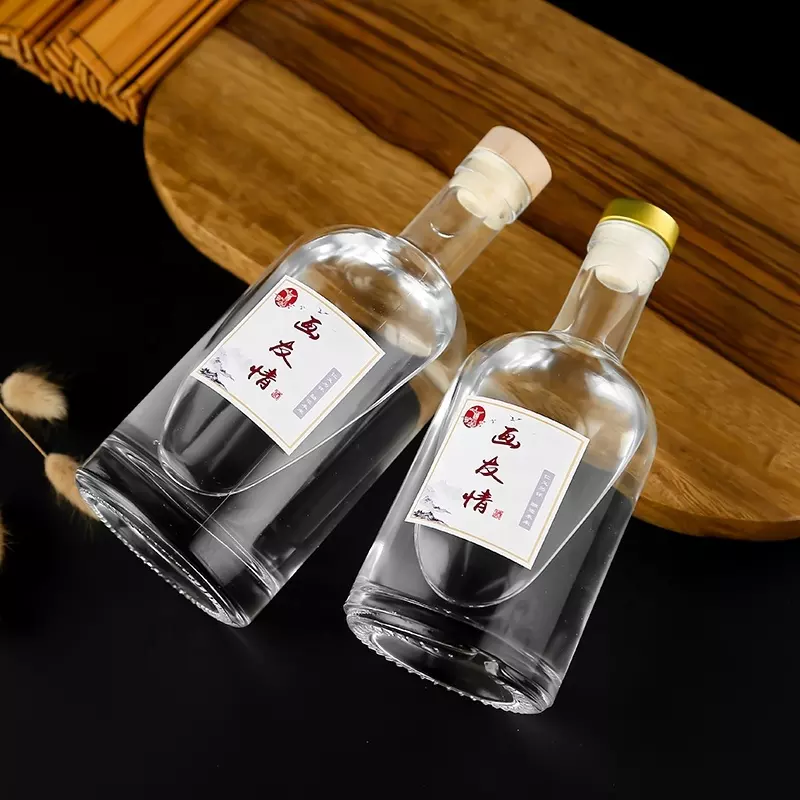 Produced Thick Bottom Vodka Whisky Sherry Glass Bottle with Decal Surface Handling