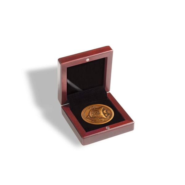 Buy cheap SGS SEDAX Wood Grain Coin Gift Box Dia 60mm Single Coin Display Box from wholesalers