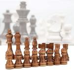 Chess Set for Adults Kids Wooden Foldable Chess Board Tabletop Chess Game Toy