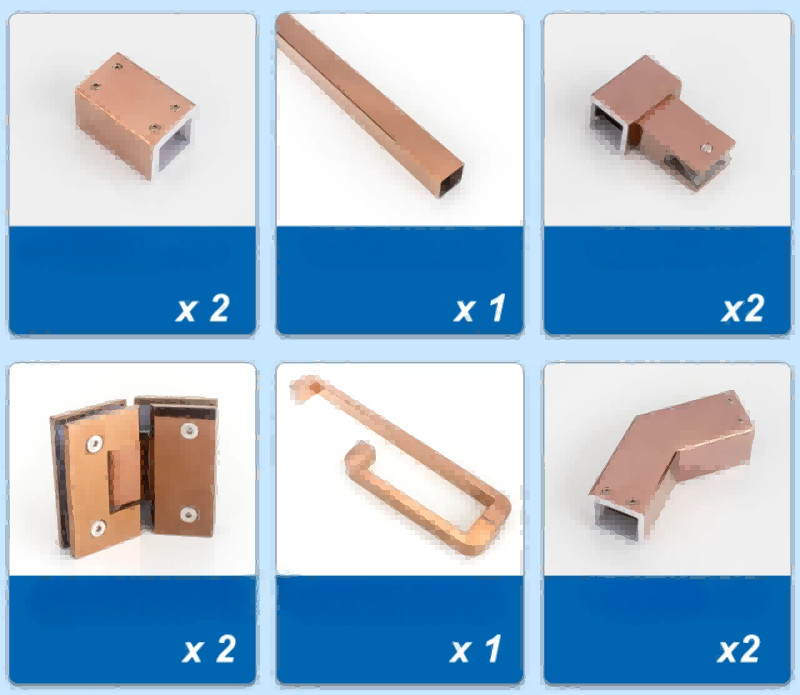 135 Degrees Partitioned Shower Door Profile Waterproof Shower Door Hardware